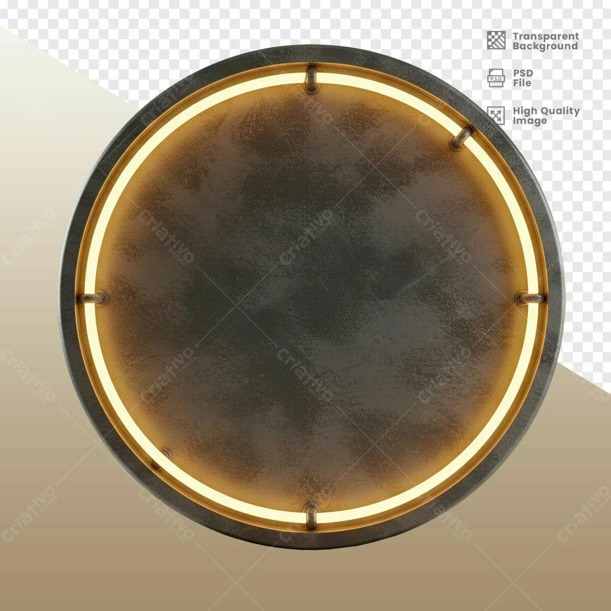 Moldura Circular Industrial PSD Editável