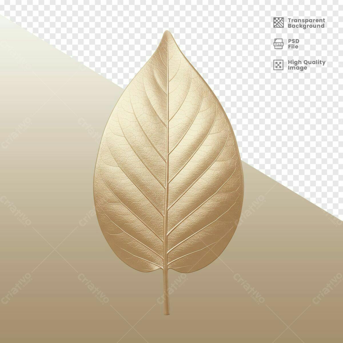 Folha Dourada para Design Elegante PSD Editável