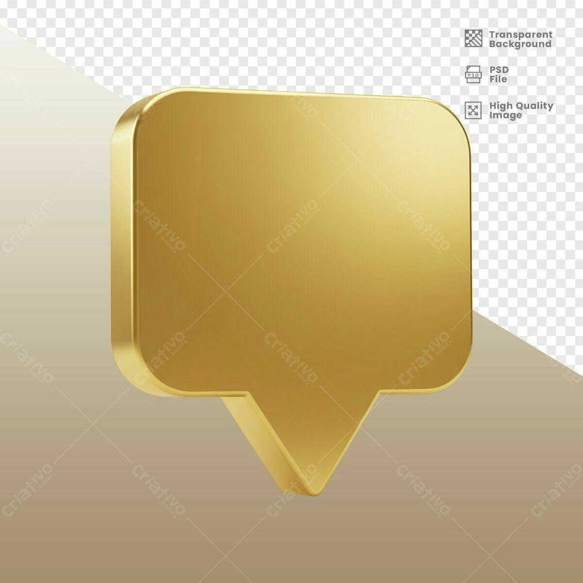 Balão de Fala Dourado PSD Editável