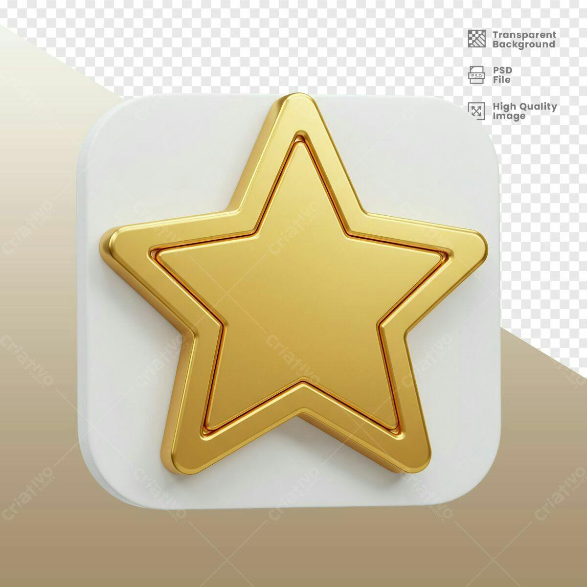 Ícone Estrela Dourada PSD Editável