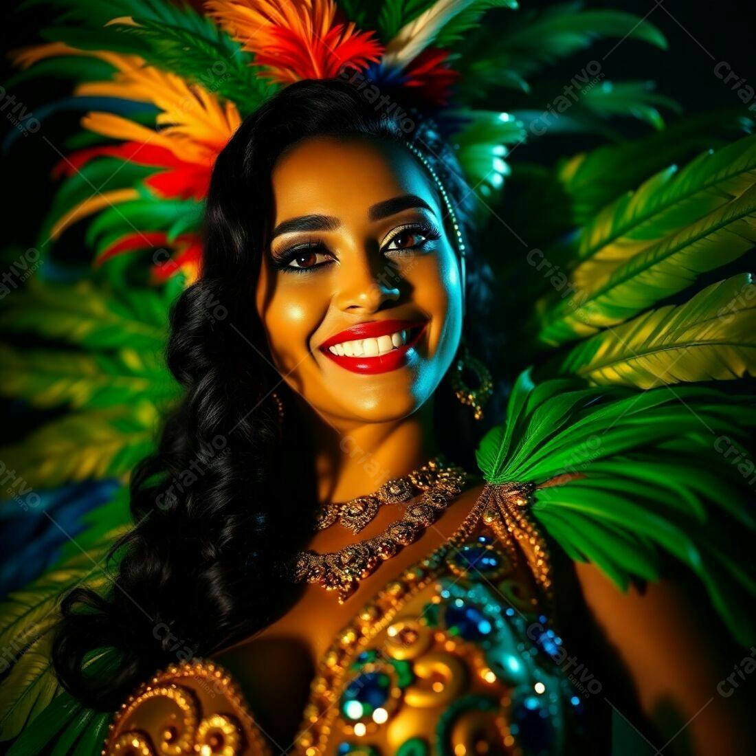 Rainha do Carnaval sorriso radiante