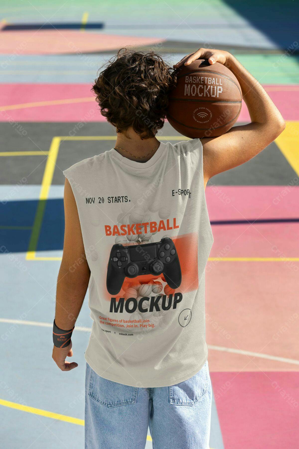 Camiseta Basquete E-sport PSD Editável