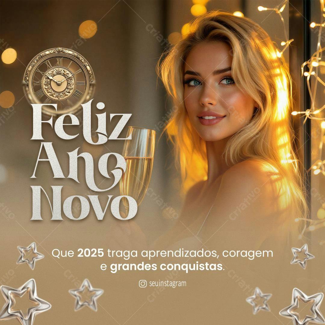 Postagem Feliz Ano Novo PSD Editável