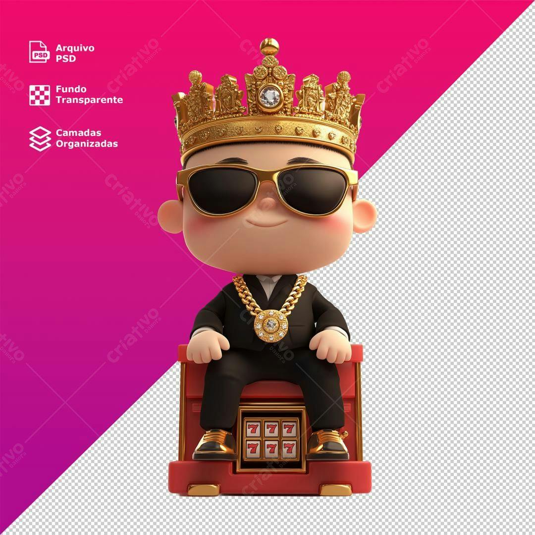 Icone Rei do Cassino PNG com fundo transparente