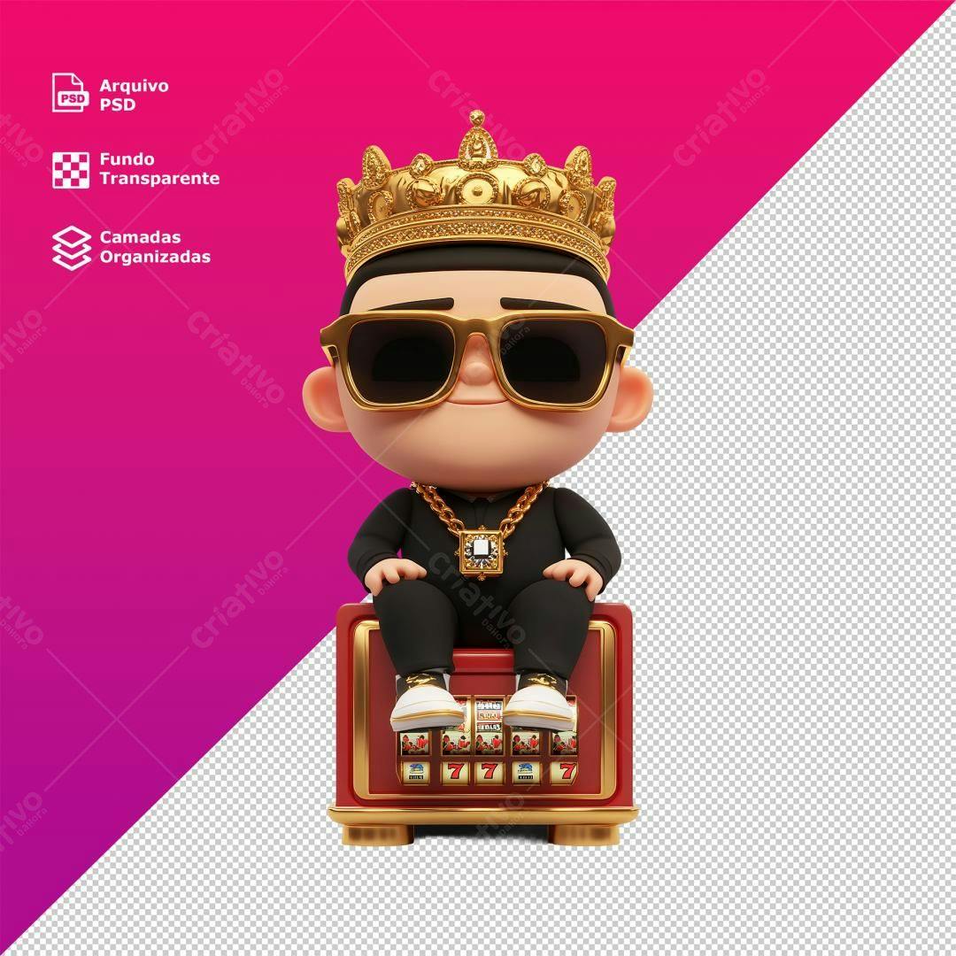 Icone Rei do Cassino PNG com fundo transparente