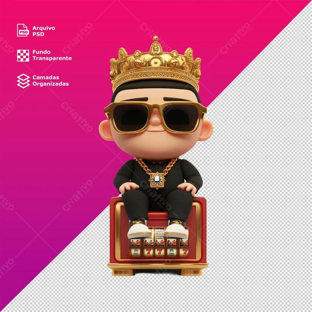 Personagem Mascote 3D Sorridente