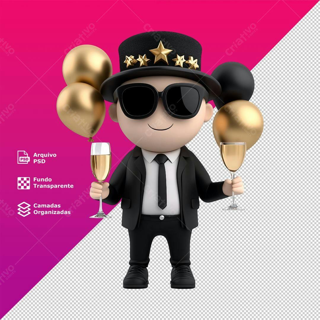 Icone Celebração Ano Novo PNG com fundo transparente