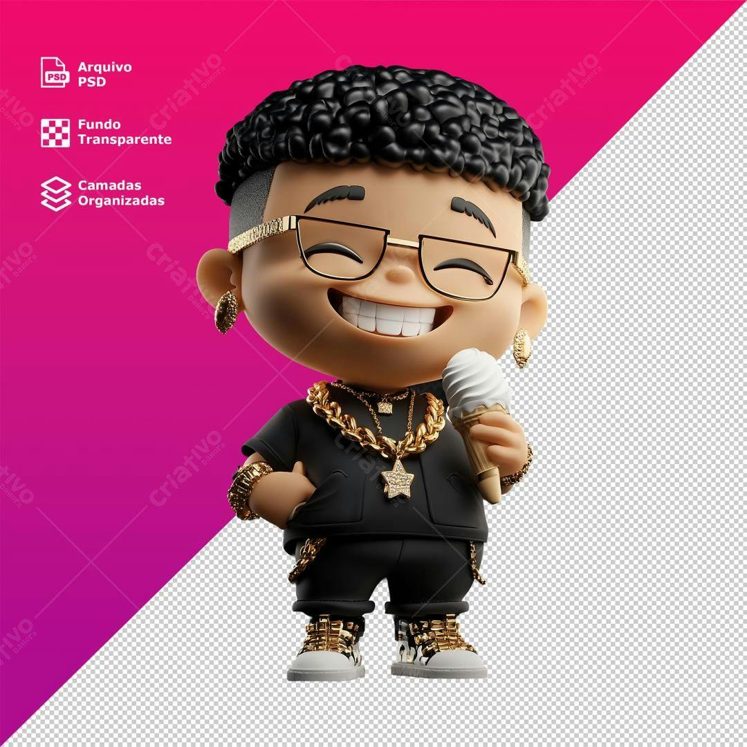 Icone Rapper com Sorvete PNG com fundo transparente