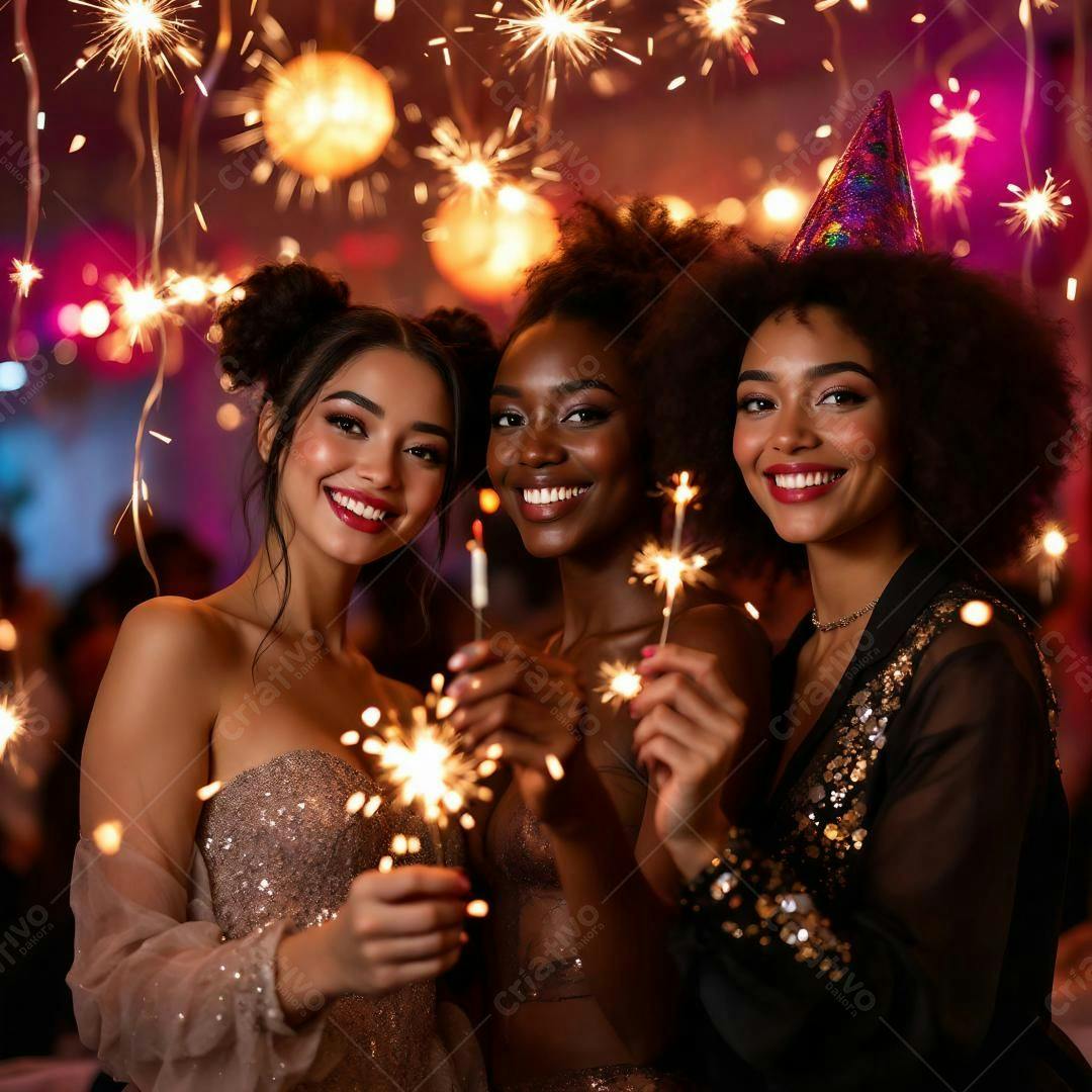 Amigas Celebrando com Espumantes