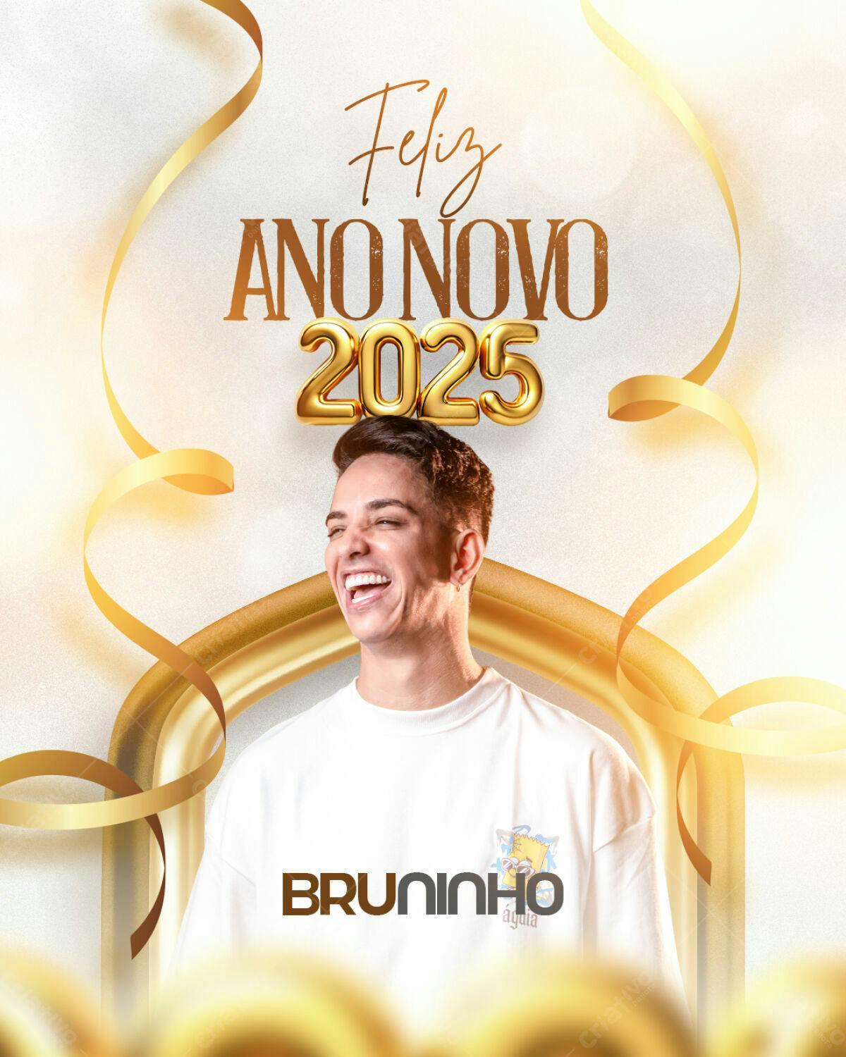 Flyer Ano Novo 2025 com Bruninho PSD Editável