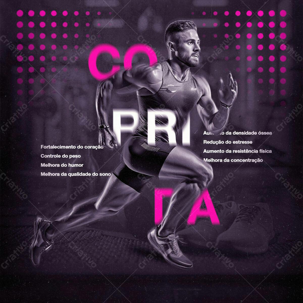 Poster Motivacional Fitness PSD Editável