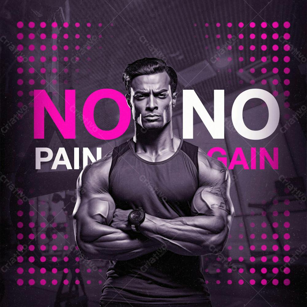 04 Arte Para Academias No Pain No Gain