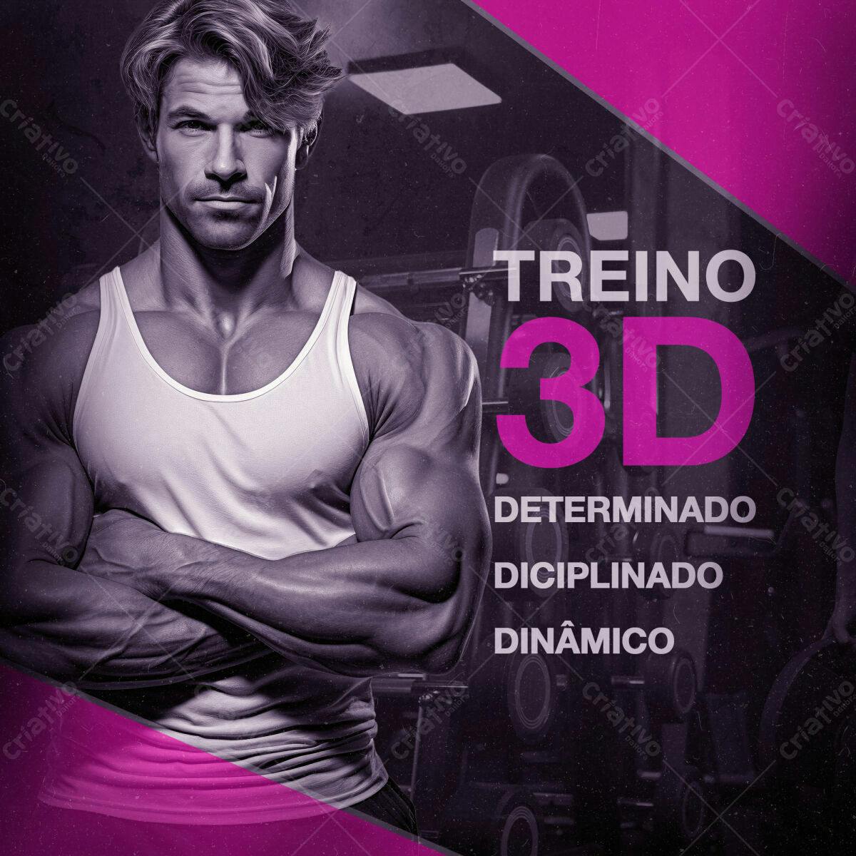 Flyer Treino 3D PSD Editável