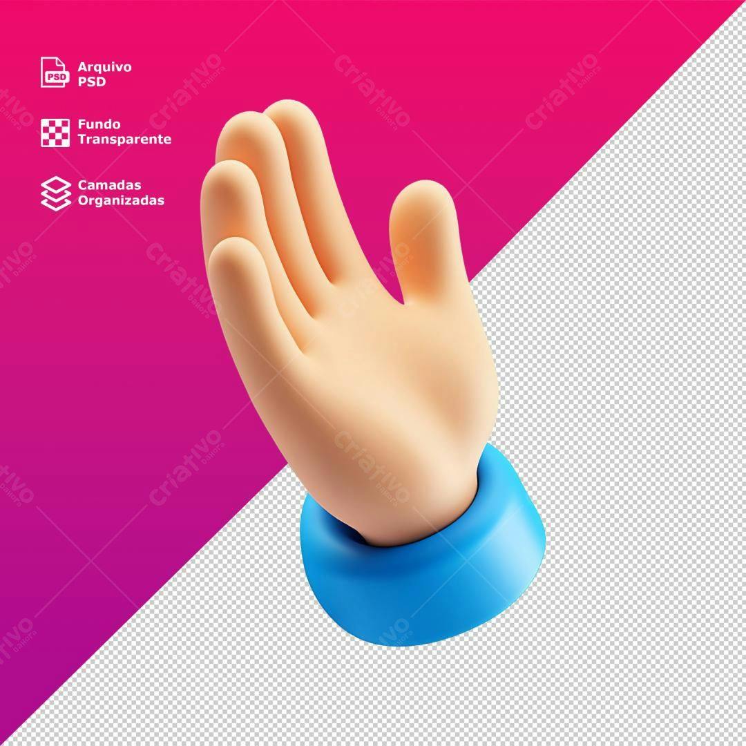 Mão 3D em PSD Editável para Aplicativos e Sites