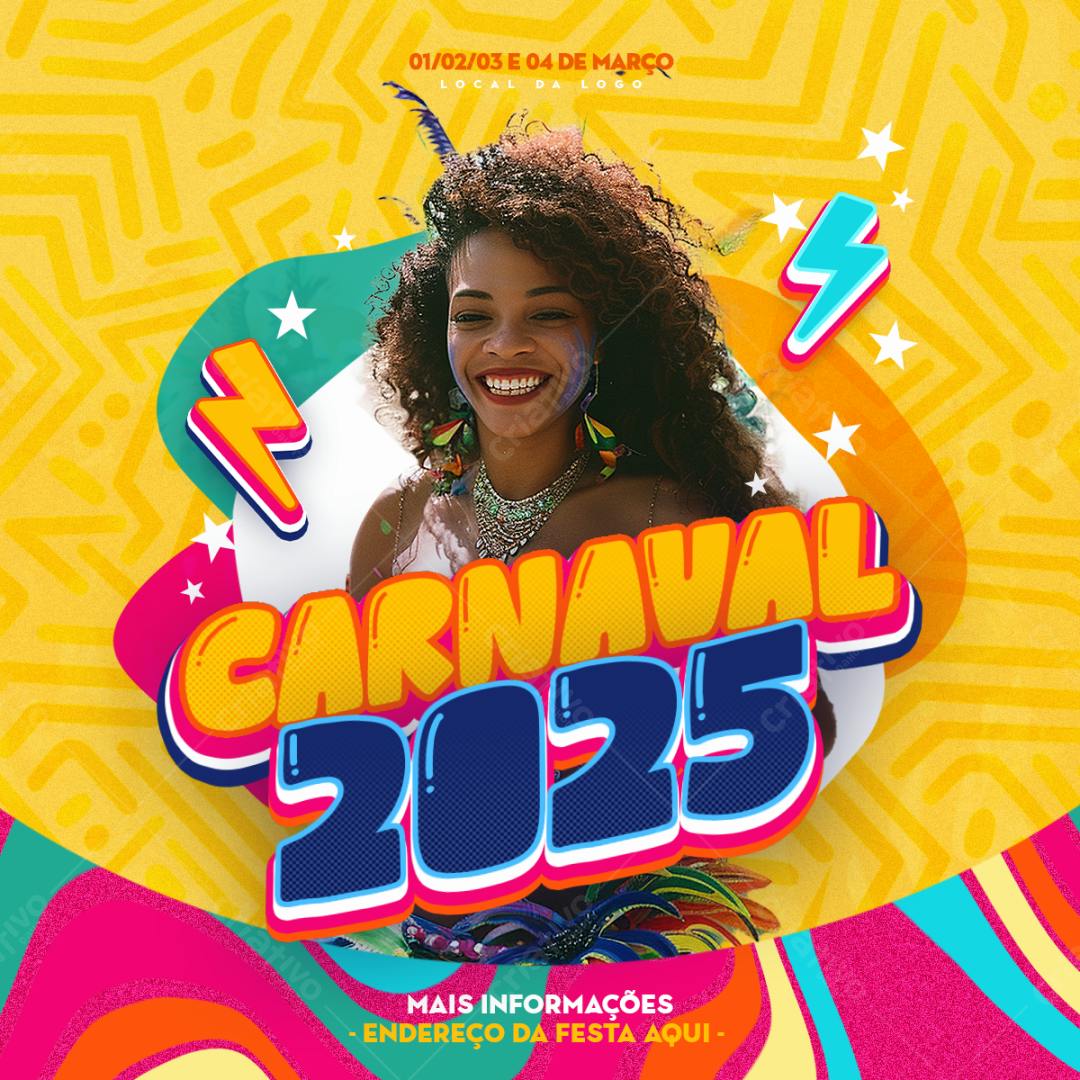 Flyer Carnaval 2025 PSD Editável