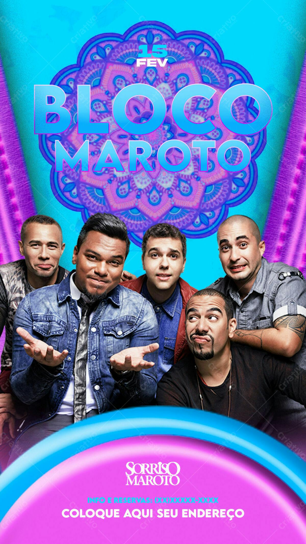 Flyer para Bloco Maroto PSD Editável