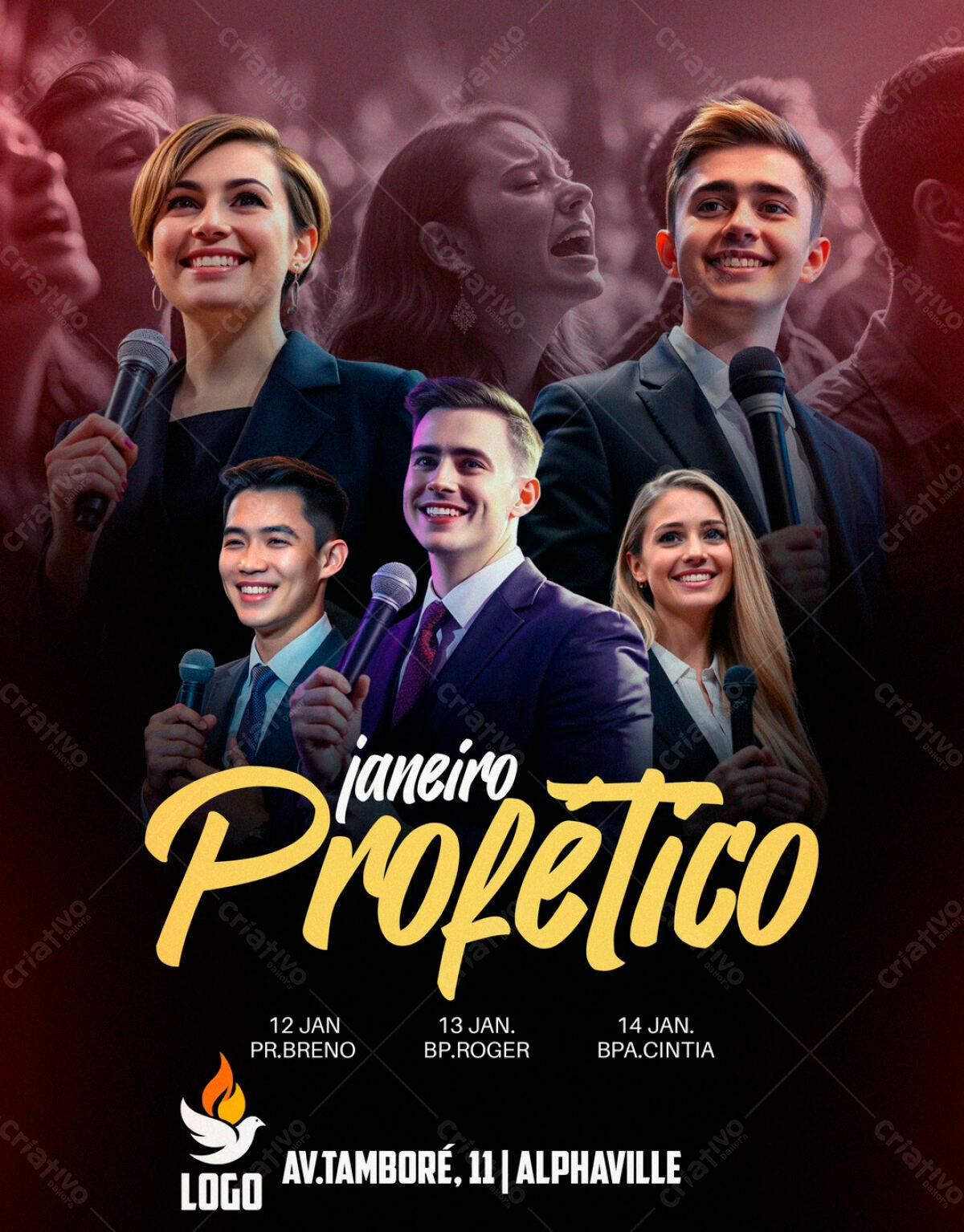 Flyer Janeiro Profético PSD Editável
