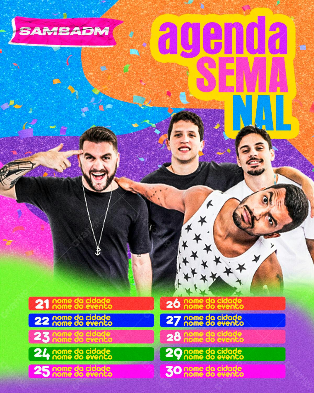 Flyer Agenda Semanal PSD Editável