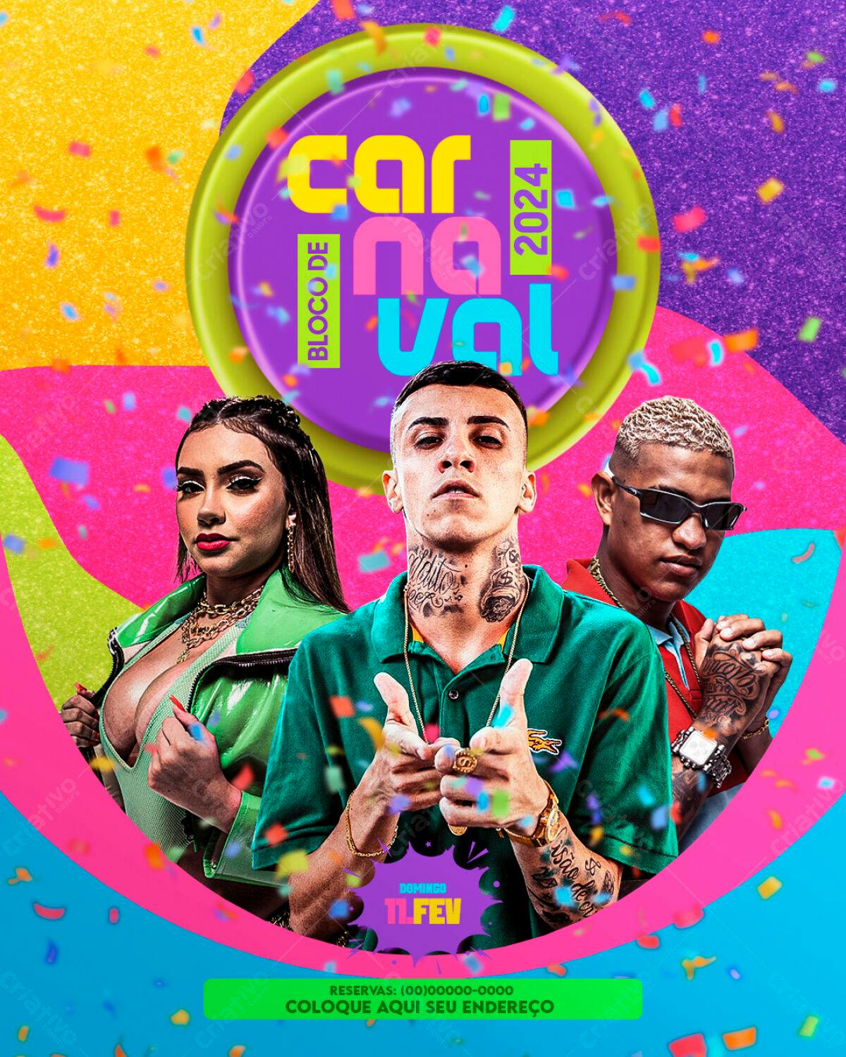 Flyer Carnaval 2024 PSD Editável