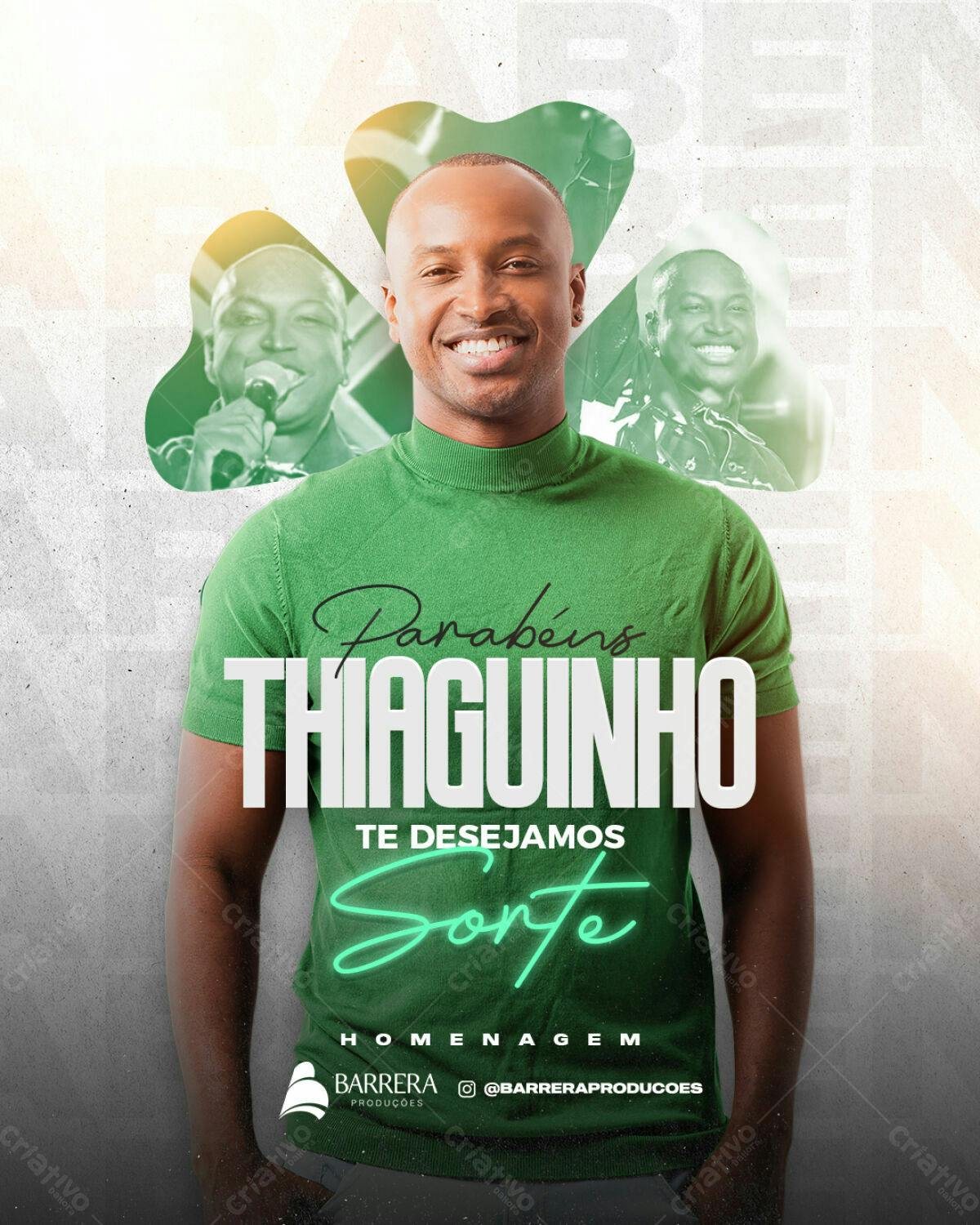 Flyer de Homenagem para Thiaguinho PSD Editável
