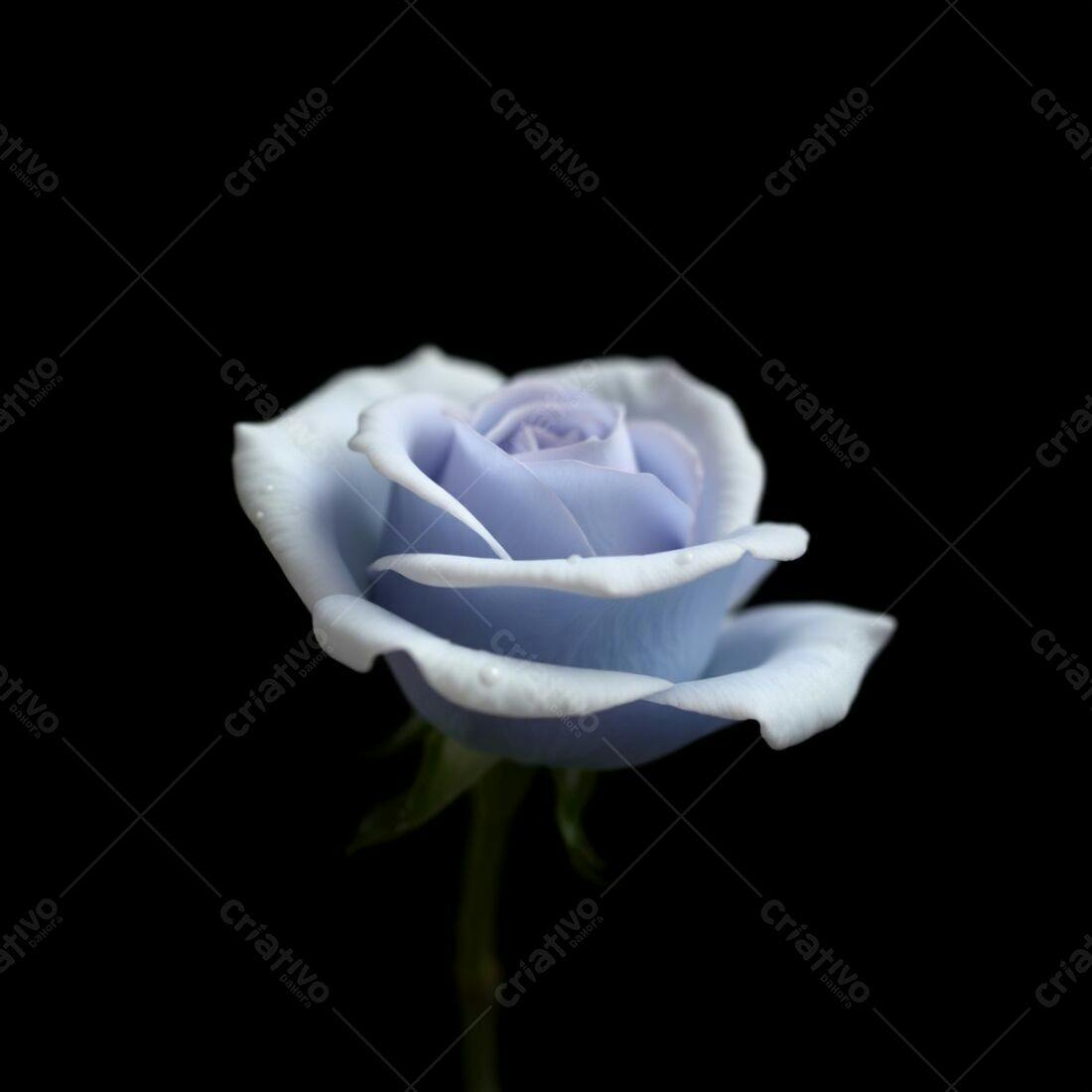 Rosa azul em fundo preto