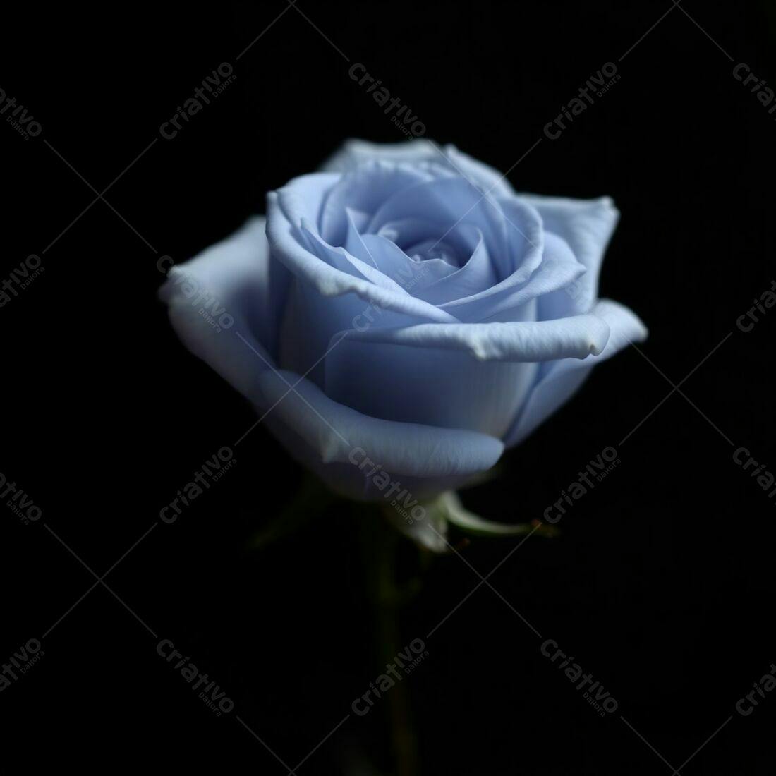 Rosa azul em fundo preto