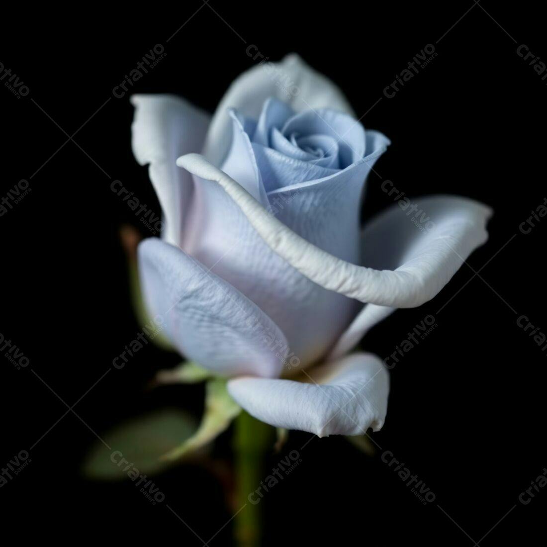 Rosa azul-clara em fundo preto