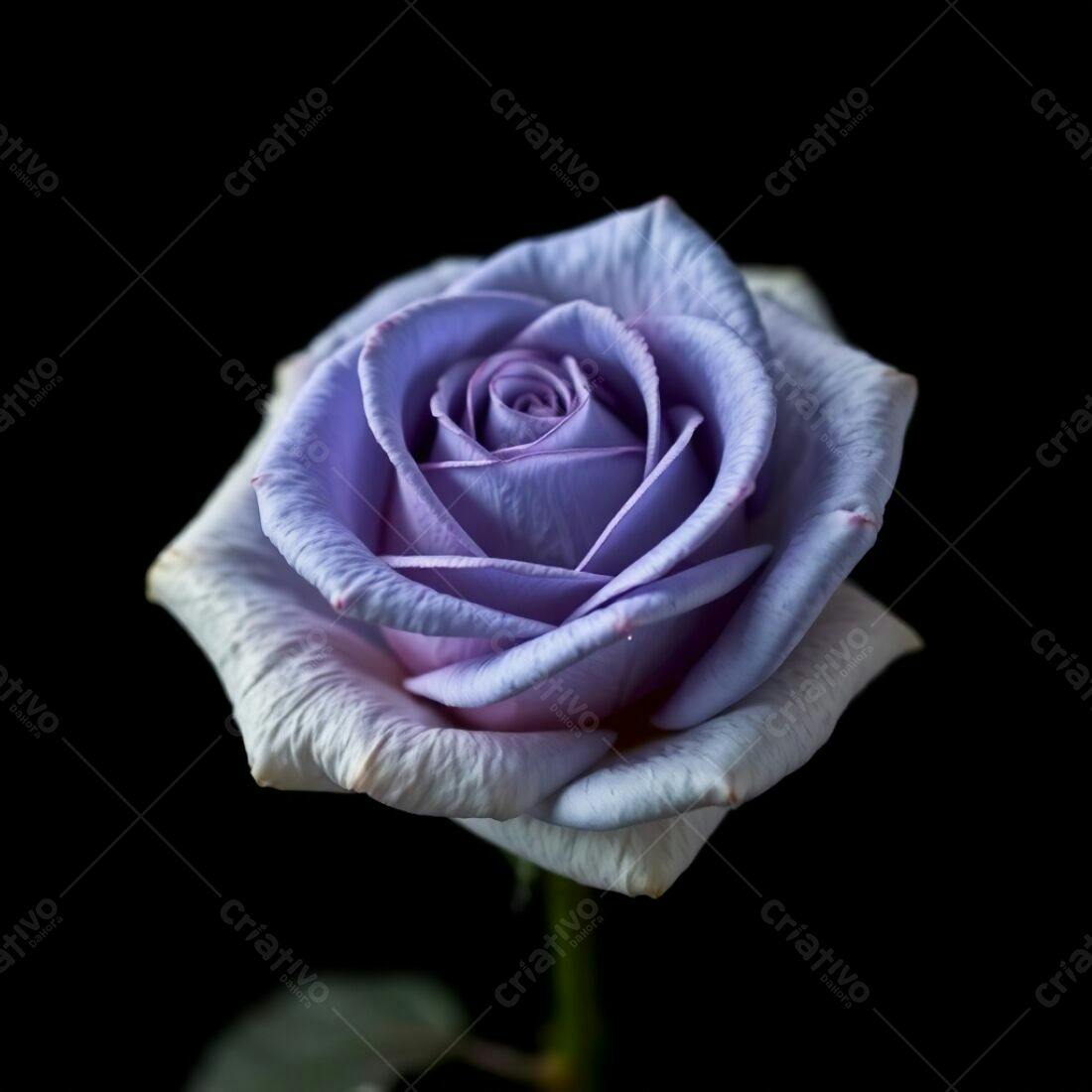 Rosa Lilás Romântica em fundo preto
