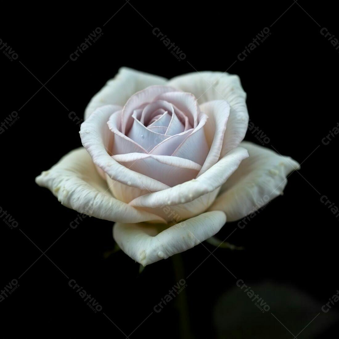 Rosa pálida em fundo preto