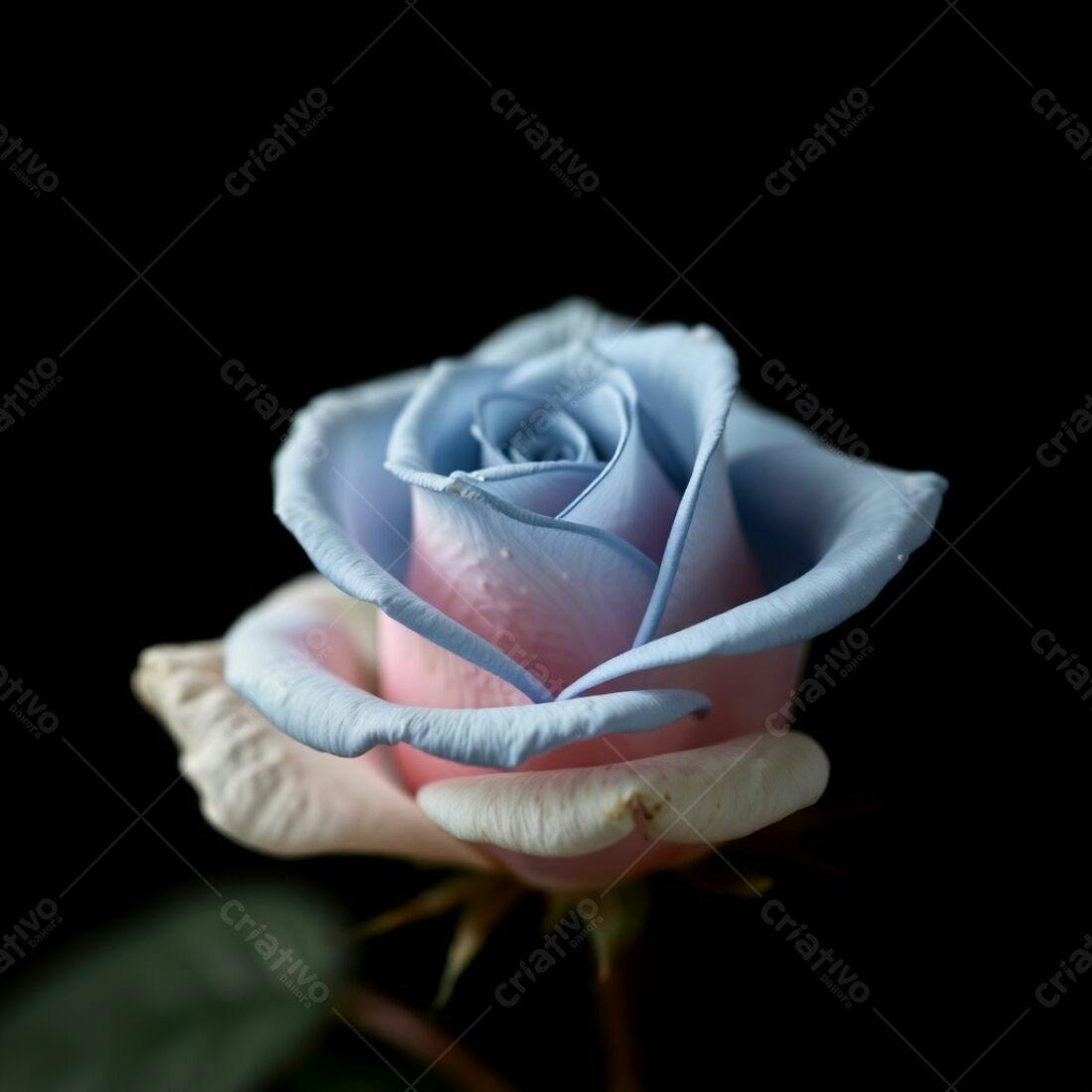 Rosa azul e rosa em fundo preto