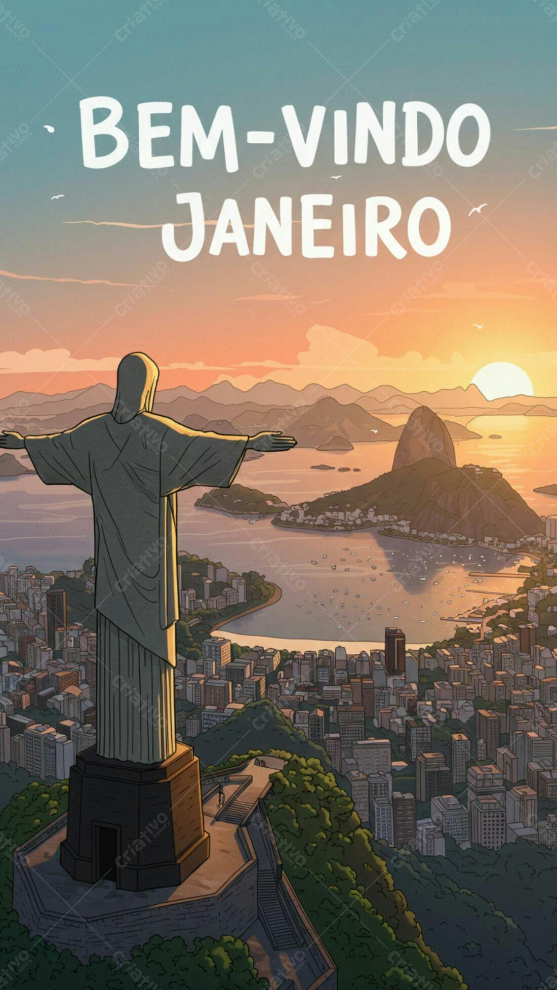 Cristo Redentor Rio de Janeiro Pôr do Sol