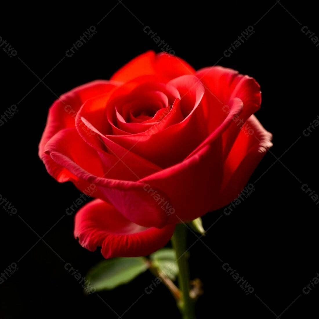 Rosa vermelha em fundo preto