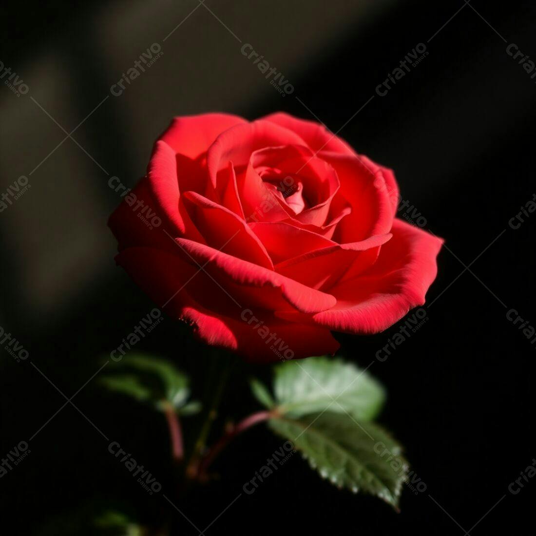 Rosa vermelha em fundo escuro