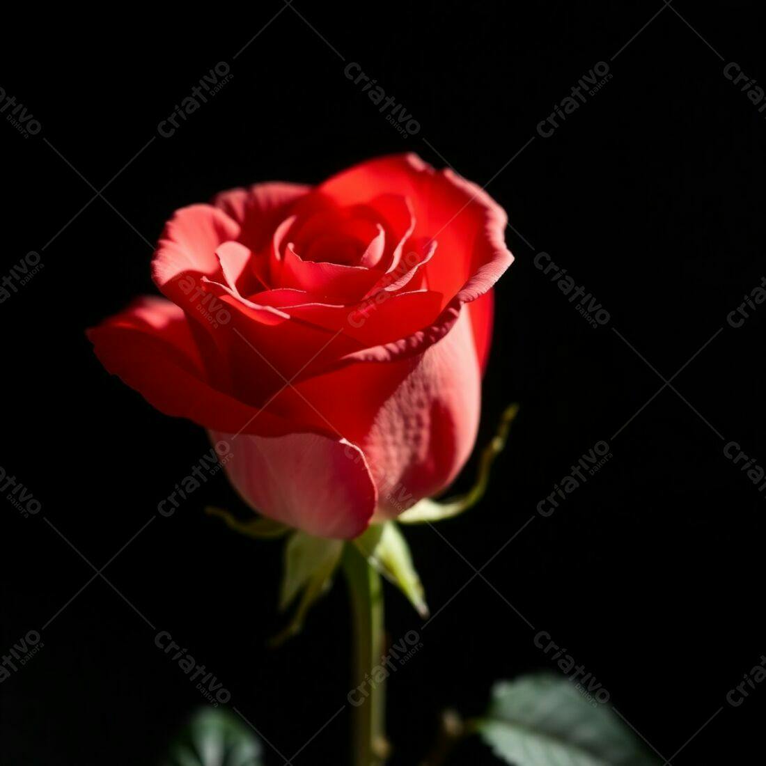 Rosa vermelha em fundo preto