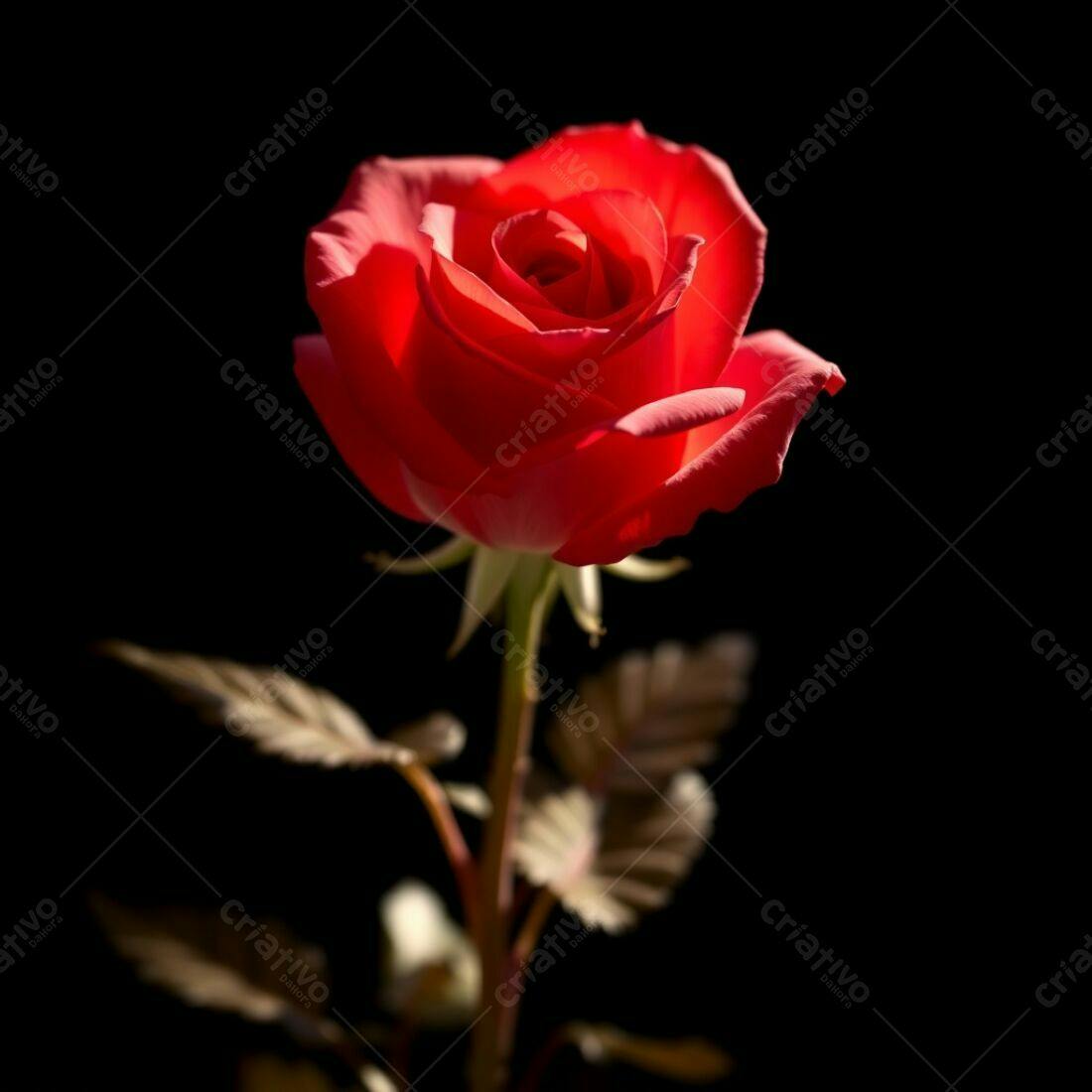 Rosa vermelha em fundo preto