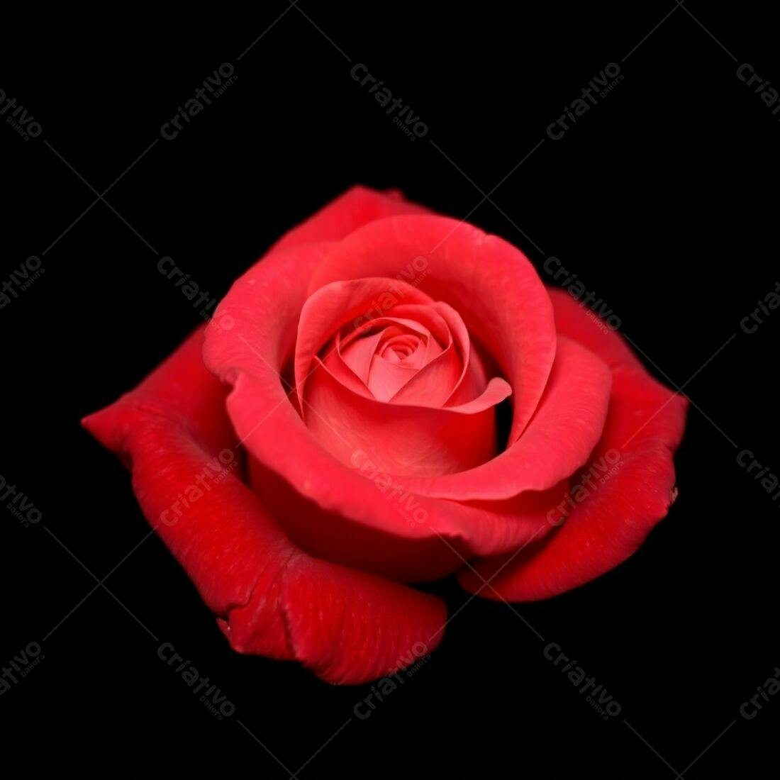 Rosa vermelha escura em fundo preto