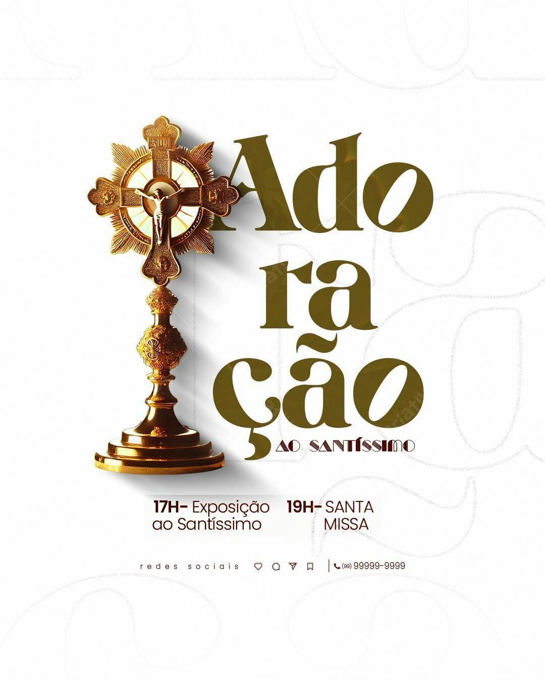 Flyer para Adoração ao Santíssimo PSD Editável