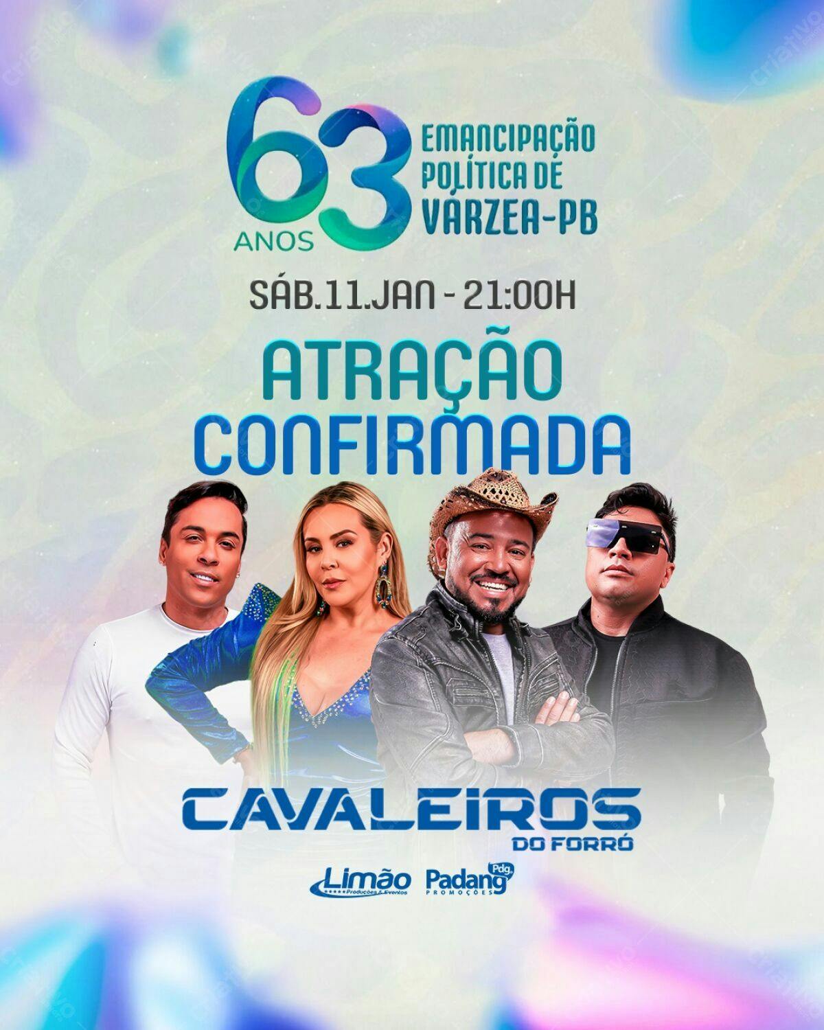 Flyer para Evento de Emancipação Política de Varzea-PB PSD Editável