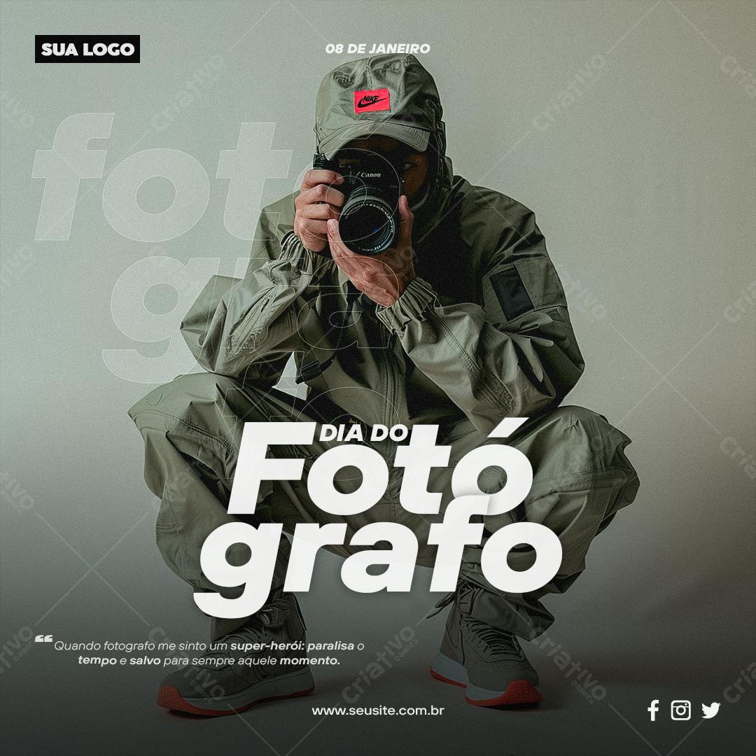 Post para o Dia do Fotógrafo PSD Editável