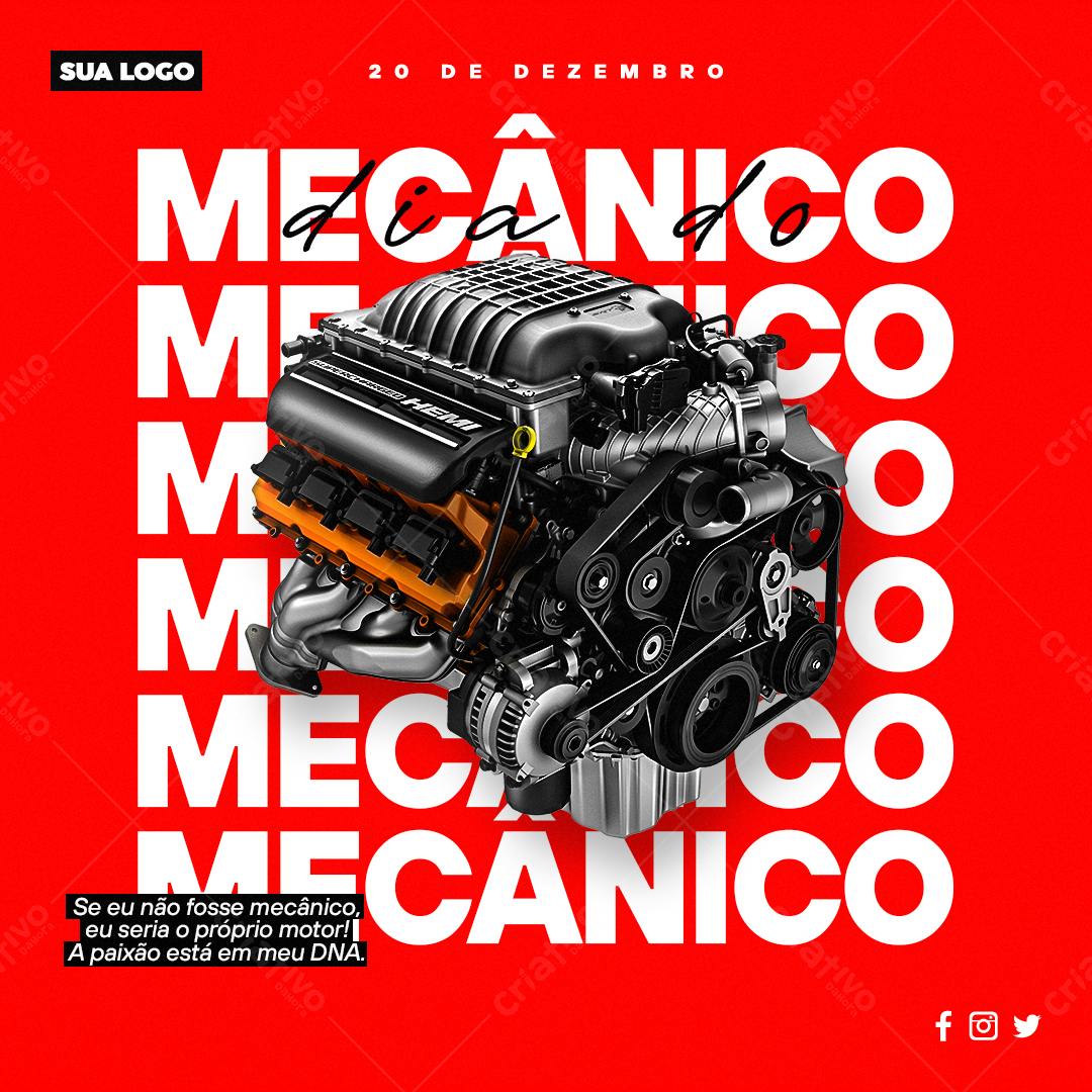 Flyer Dia do Mecânico PSD Editável