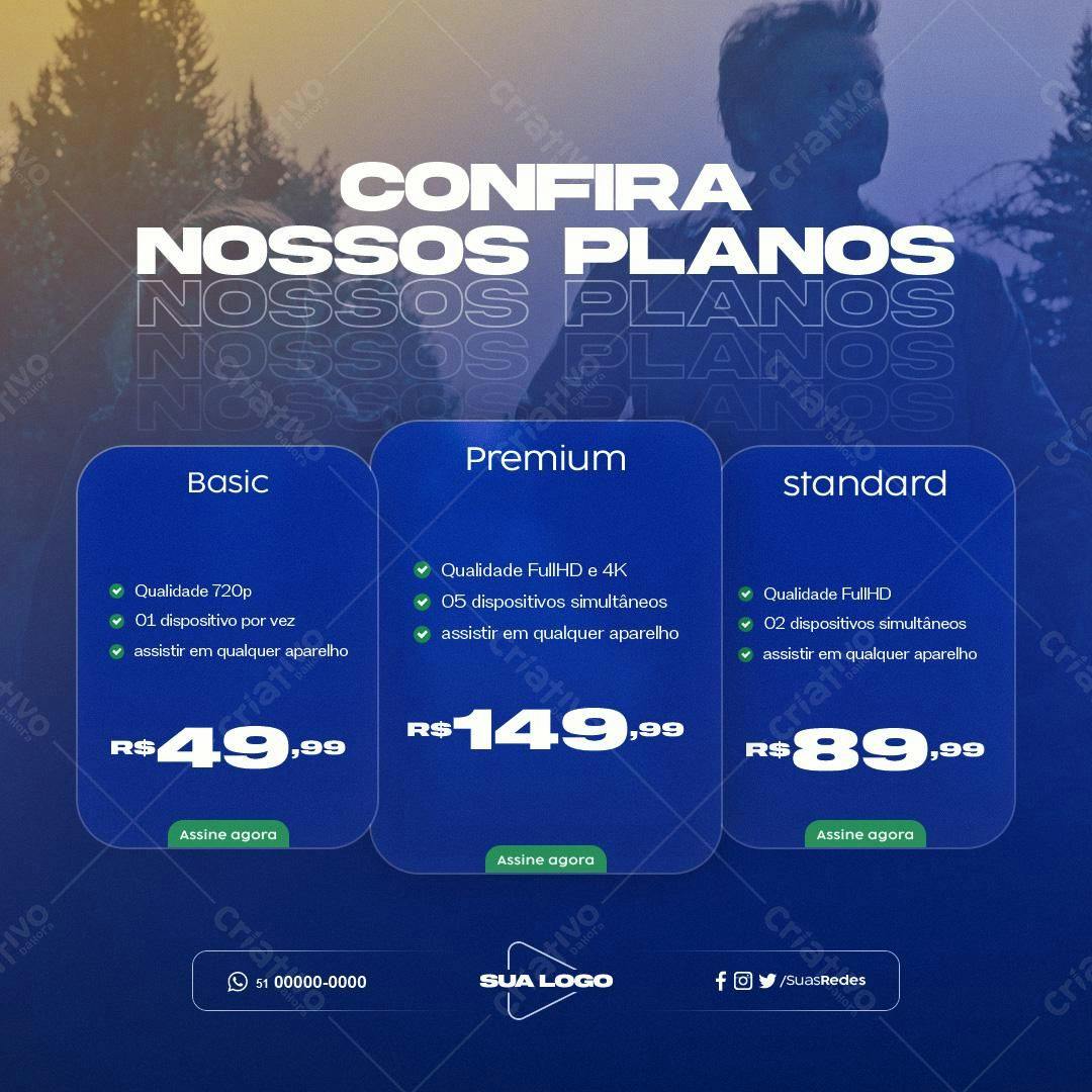 Flyer de Planos de Streaming PSD Editável