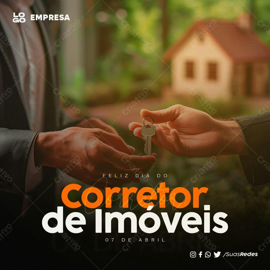 Postagem Dia do Corretor de Imóveis PSD Editável