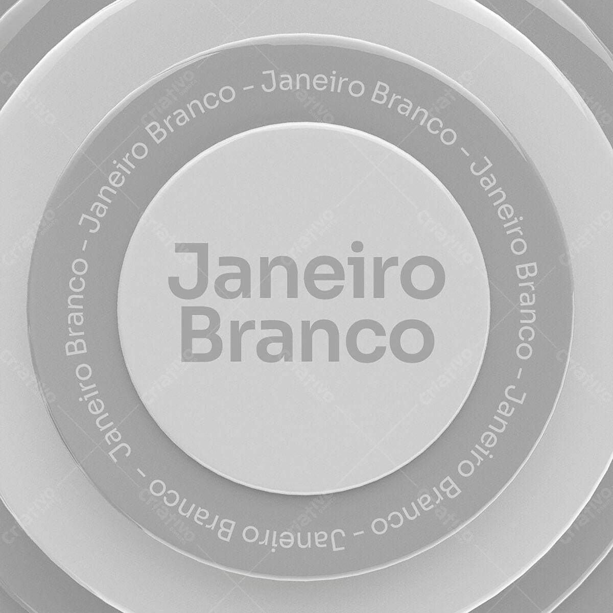Ícone Janeiro Branco PSD Editável