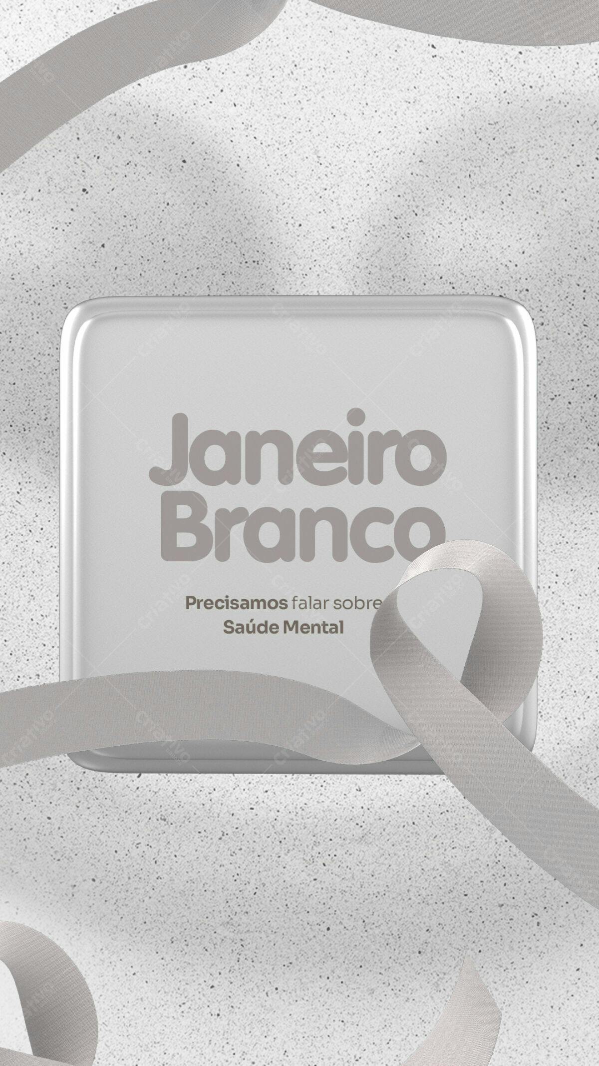Caixa para Campanha Janeiro Branco PSD Editável