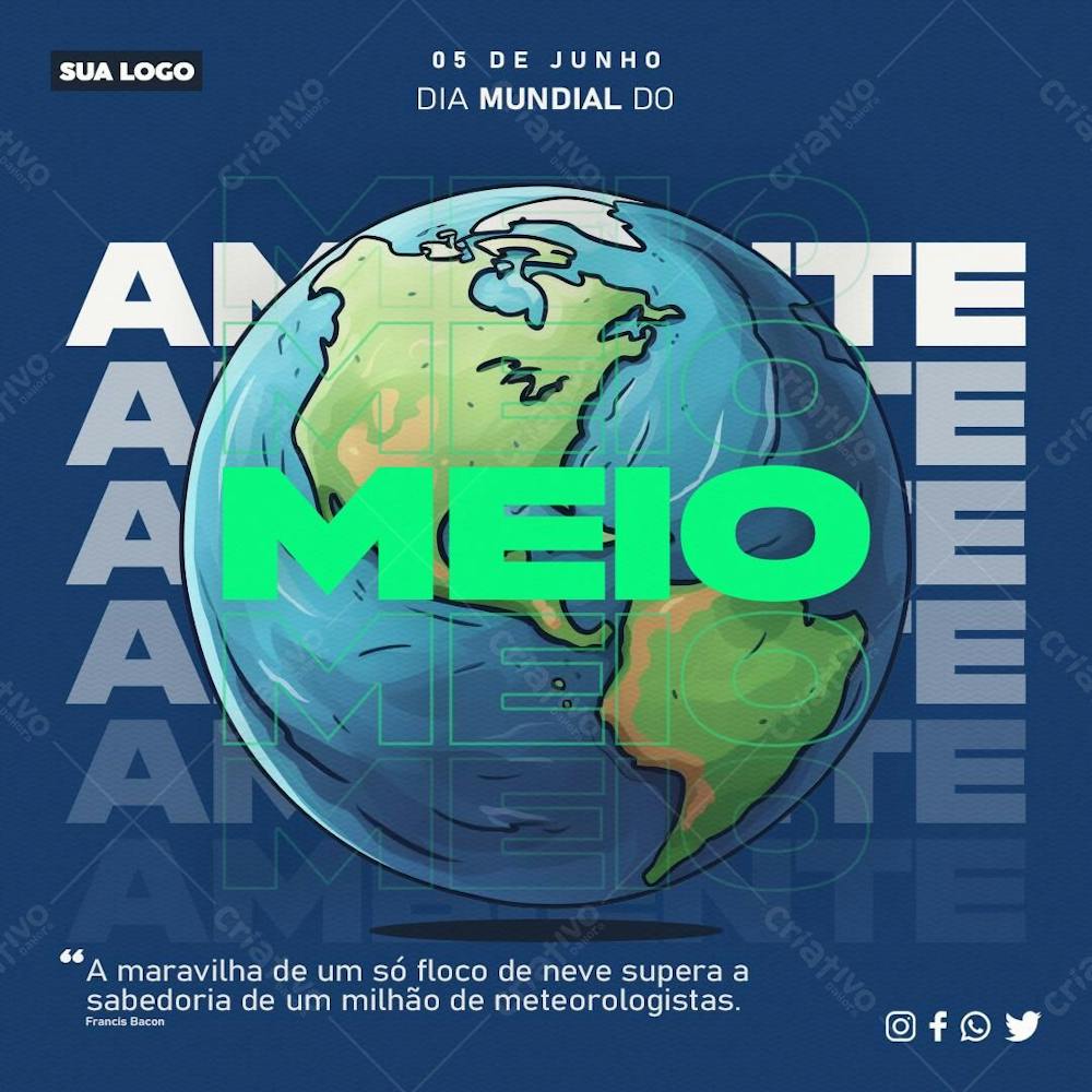 Dia Mundial Do Meio Ambiente 5 De Junho Psd Editável