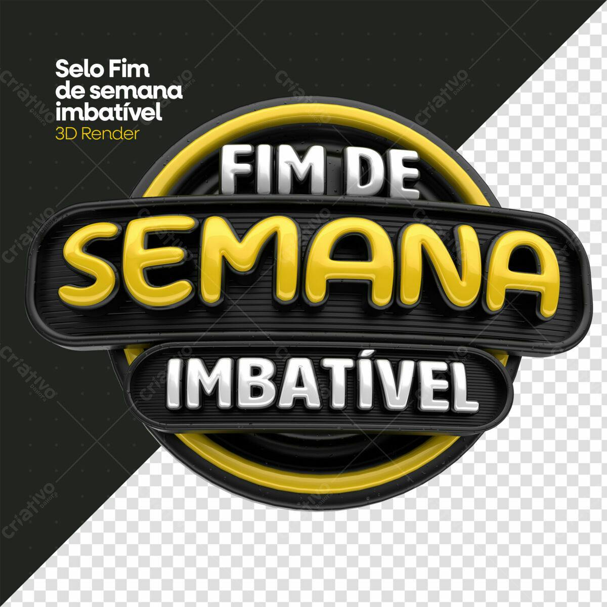 Selo Fim de Semana Imbatível PSD Editável
