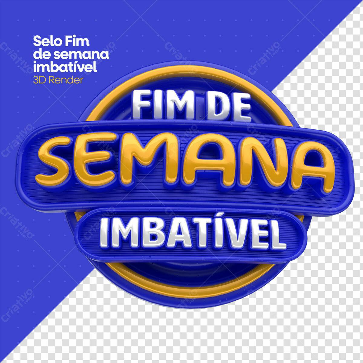 Selo Fim de Semana Imbatível PSD Editável
