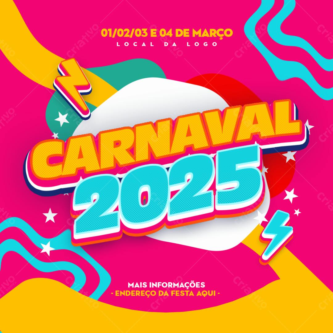 Flyer Carnaval 2025 PSD Editável