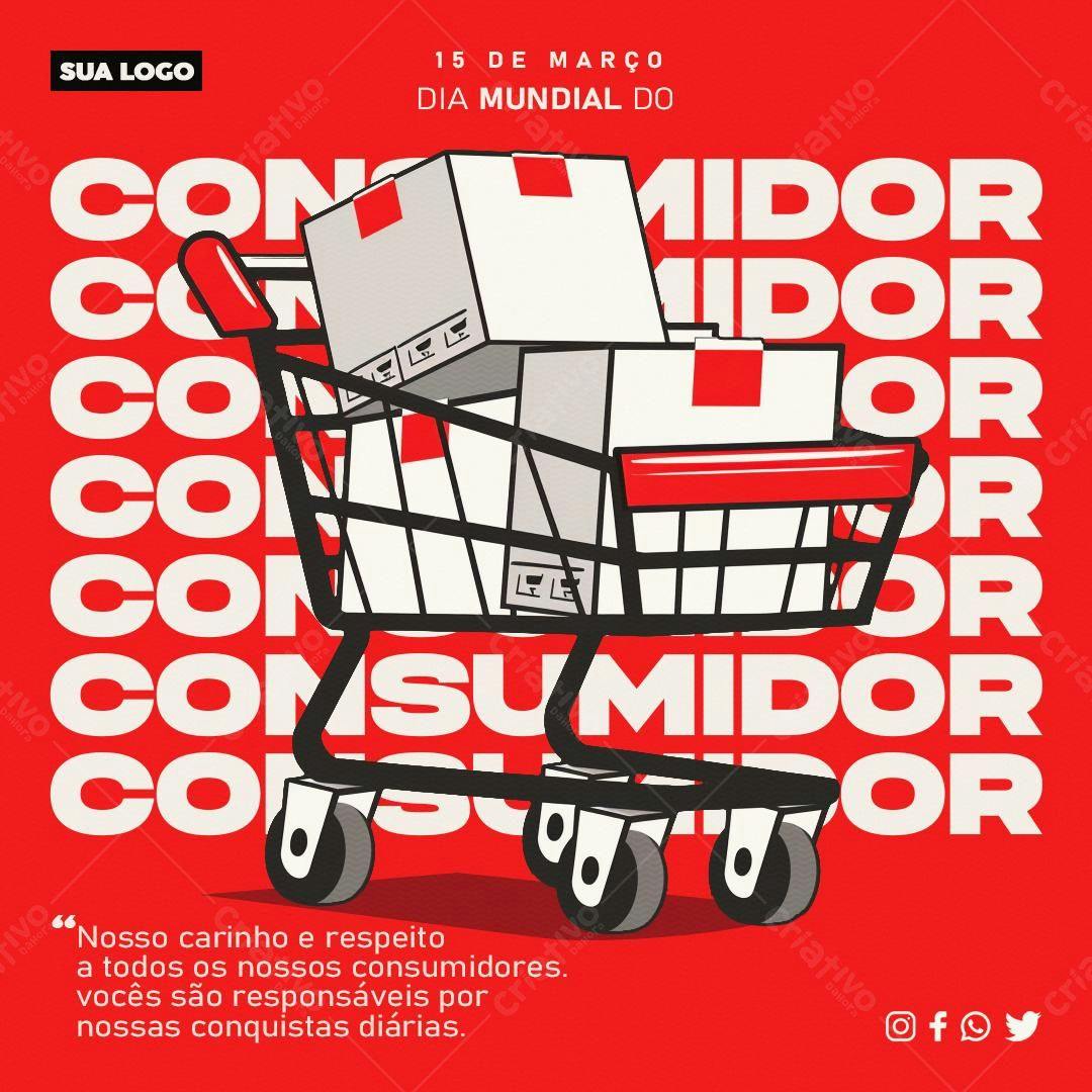 Flyer Dia Mundial do Consumidor PSD Editável