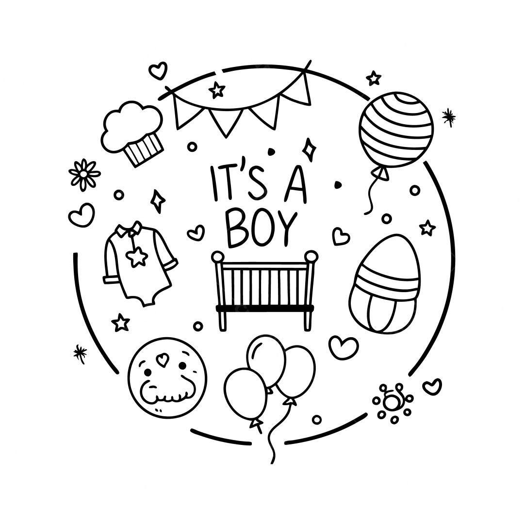 Ilustração vetorial Bebê Menino estilo minimalista